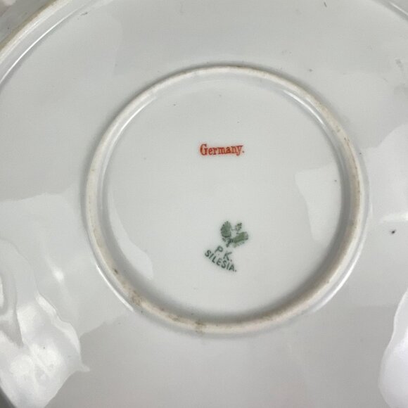 Vintage P.K. Silesia Porcelain Plate Pink Rose Floral & Gold Trim 11.5'' Germany - Picture 9 of 9